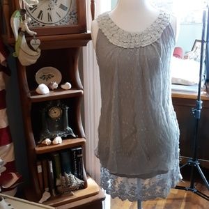 Vintage layered lace dress medium
